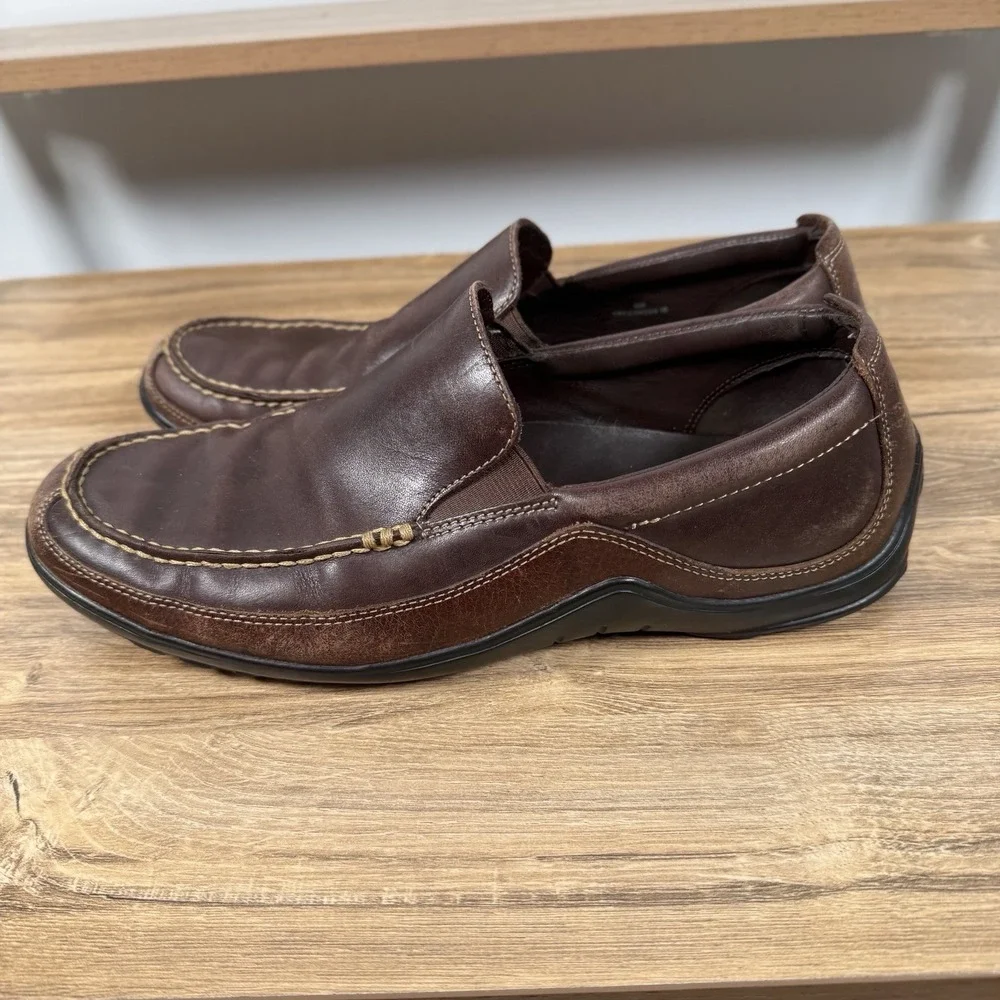 Cole Haan Mens‎ 9.0 M Tucker Venetian Brown Leather Loafer Slip On - Picture 4 of 7